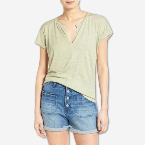 Madewell Turntable Split Neck Tee (S) - Picture 1 of 6